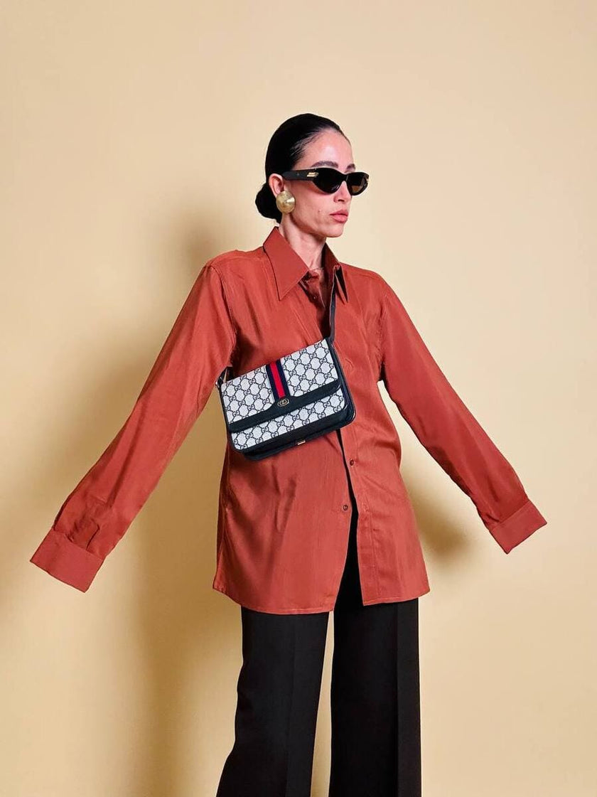 Camicia oversize color ruggine 