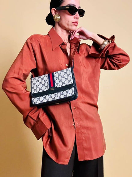 Camicia oversize color ruggine 