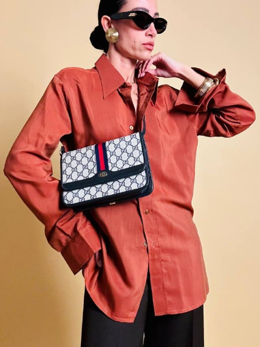 Camicia oversize color ruggine 