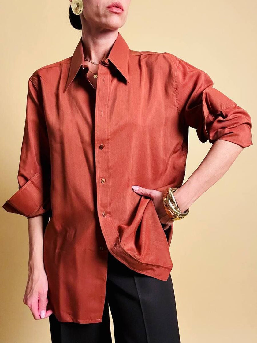 Camicia oversize color ruggine 