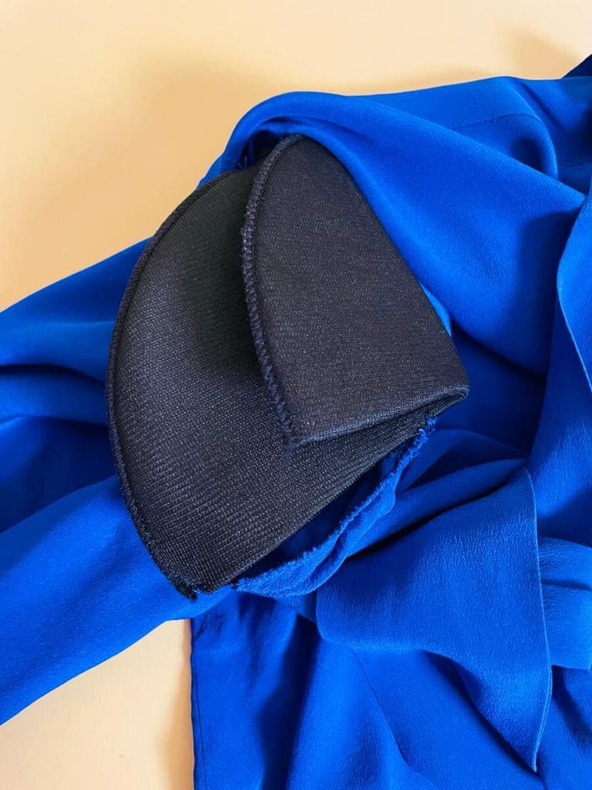 Camicia sartoriale in seta blu Majorelle