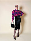 Camicia sartoriale in misto seta fantasia multicolor