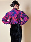 Camicia sartoriale in misto seta fantasia multicolor