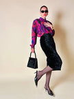 Camicia sartoriale in misto seta fantasia multicolor