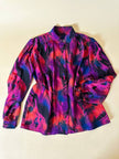 Camicia sartoriale in misto seta fantasia multicolor