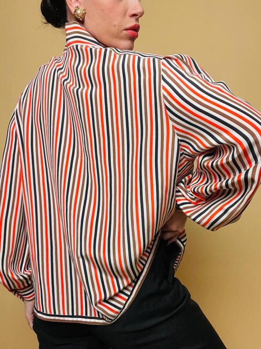 Camicia sartoriale in seta a righe 