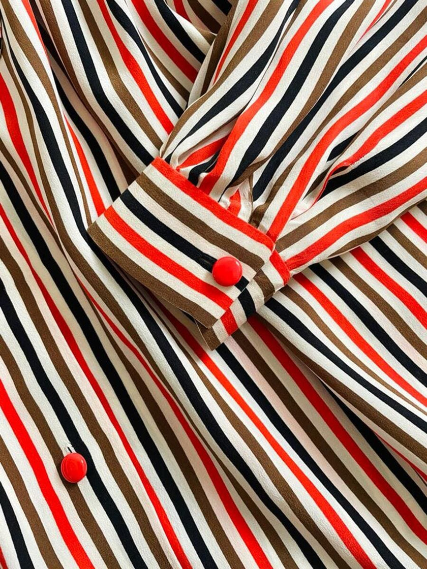 Camicia sartoriale in seta a righe 