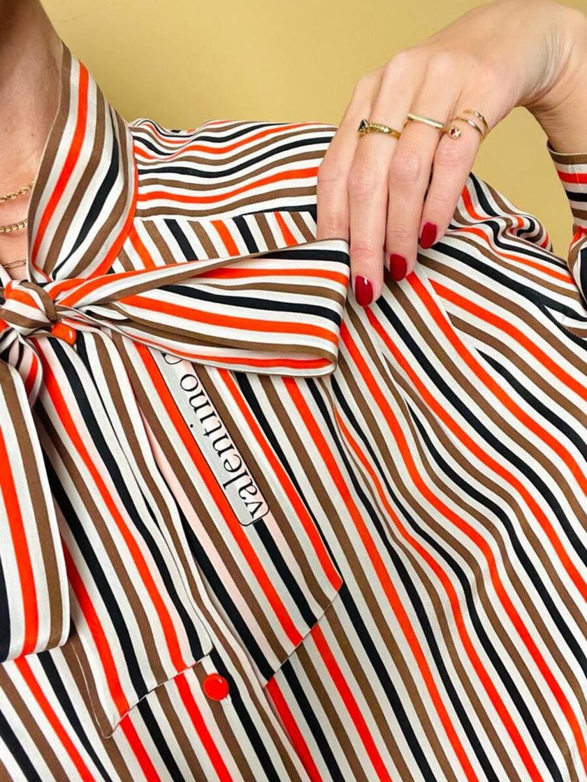 Camicia sartoriale in seta a righe 