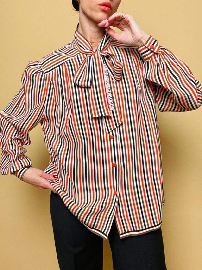 Camicia sartoriale in seta a righe 