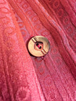 Camicia in seta Jaquard rosa antico con bottoni di madreperla