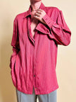 Camicia in seta Jaquard rosa antico con bottoni di madreperla