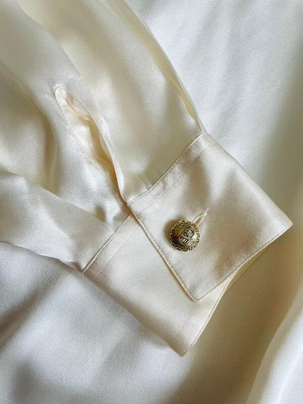 Camicia in raso di seta avorio Valentino