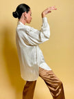 Camicia in raso di seta avorio Valentino