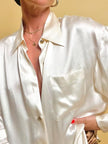 Camicia in raso di seta avorio Valentino