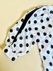 Camicia in raso bianco a pois neri