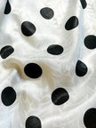 Camicia in raso bianco a pois neri