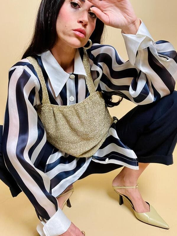 Camicia in organza righe