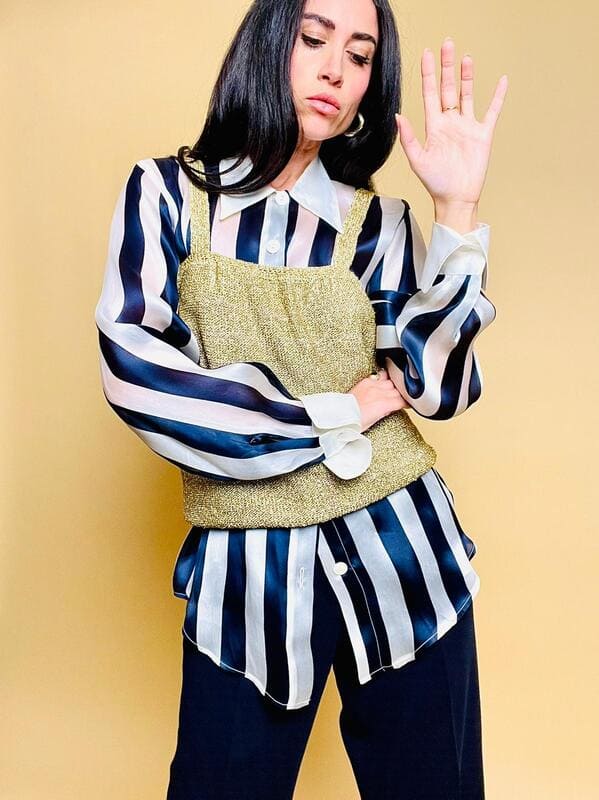 Camicia in organza righe
