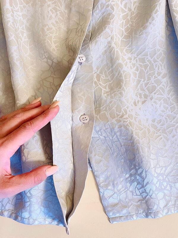 Camicia in seta Jacquard grigio perla