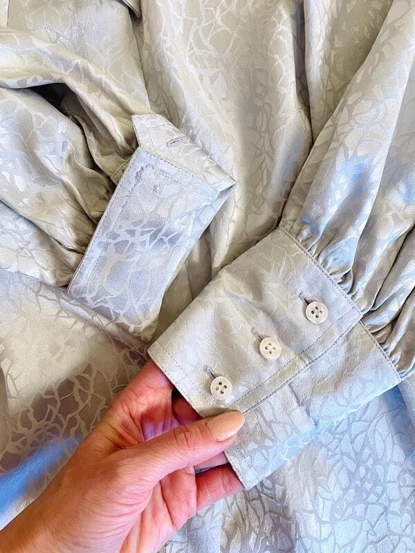 Camicia in seta Jacquard grigio perla