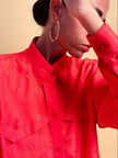 Camicia sartoriale in seta geranio Valentino