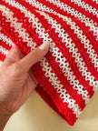 Canotta handmade in crochet a righe bianche e rosse