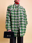 Cappottino sartoriale in tweed verde prato