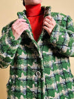 Cappottino sartoriale in tweed verde prato