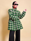 Cappottino sartoriale in tweed verde prato