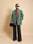 Cappottino sartoriale in tweed verde prato
