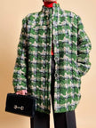 Cappottino sartoriale in tweed verde prato