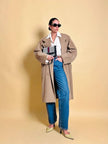 Cappotto doppiopetto in drap di lana cammello 