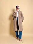 Cappotto doppiopetto in drap di lana cammello 