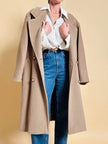 Cappotto doppiopetto in drap di lana cammello 