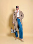 Cappotto doppiopetto in drap di lana cammello 