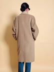 Cappotto doppiopetto in drap di lana cammello 
