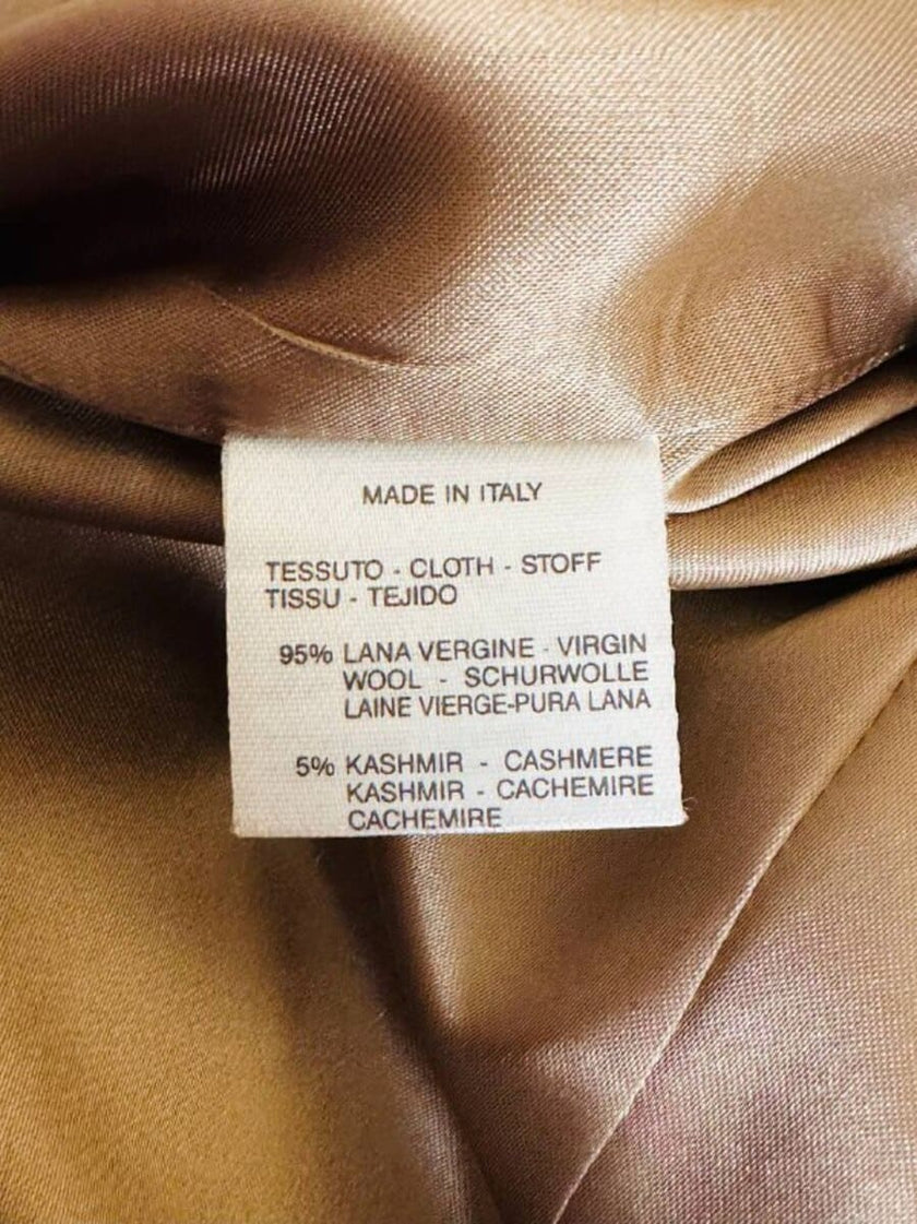 Cappotto doppiopetto in drap di lana cammello 