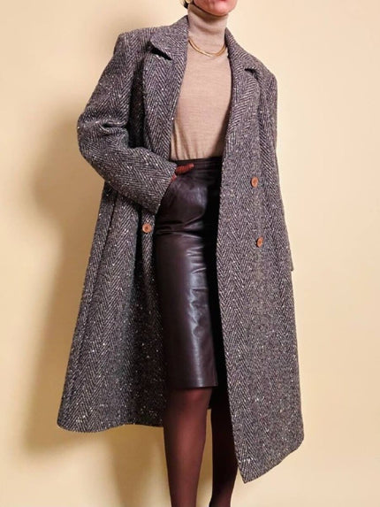 Cappotto Elena Miròin lana boutonné con motivo spinato