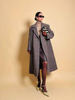 Cappotto Elena Miròin lana boutonné con motivo spinato