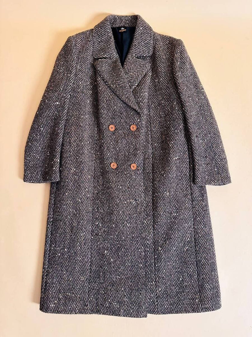 Cappotto Elena Miròin lana boutonné con motivo spinato
