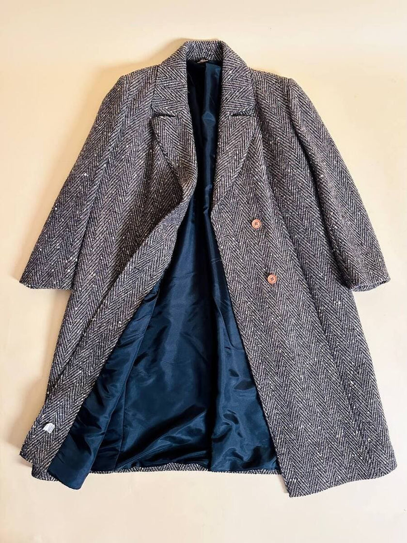 Cappotto Elena Miròin lana boutonné con motivo spinato