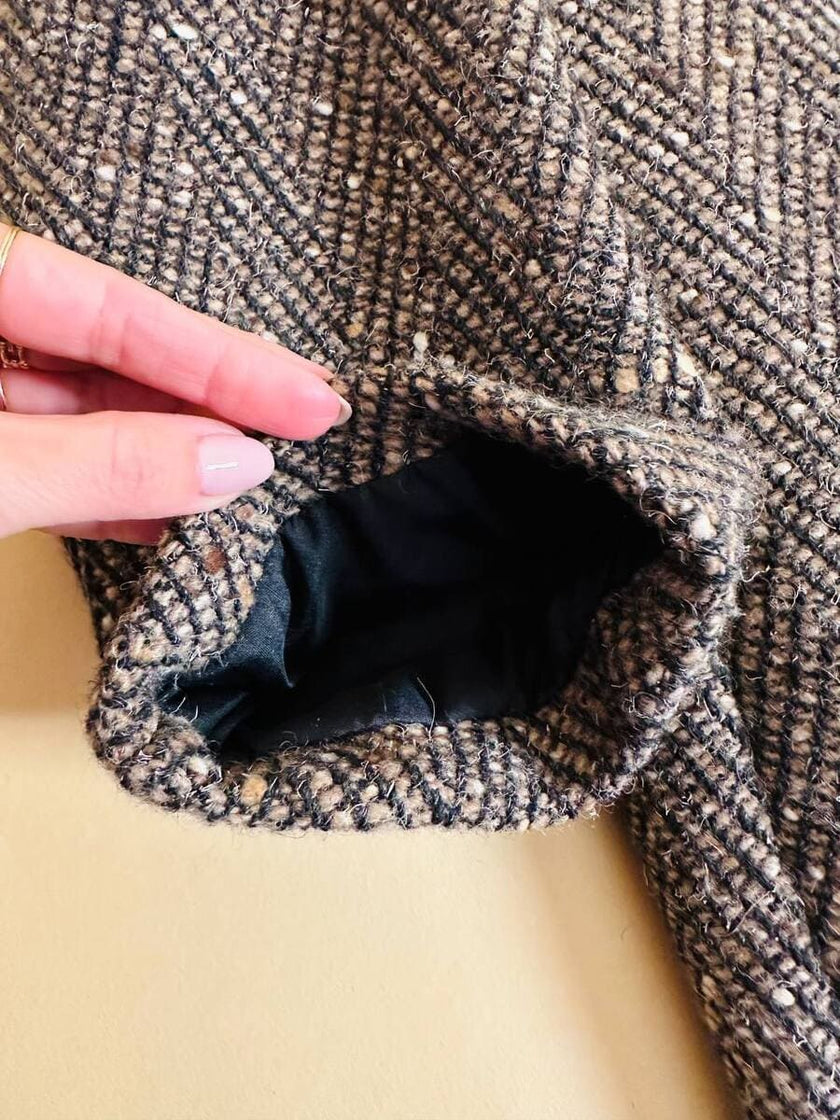 Cappotto Elena Miròin lana boutonné con motivo spinato