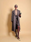 Cappotto Elena Miròin lana boutonné con motivo spinato