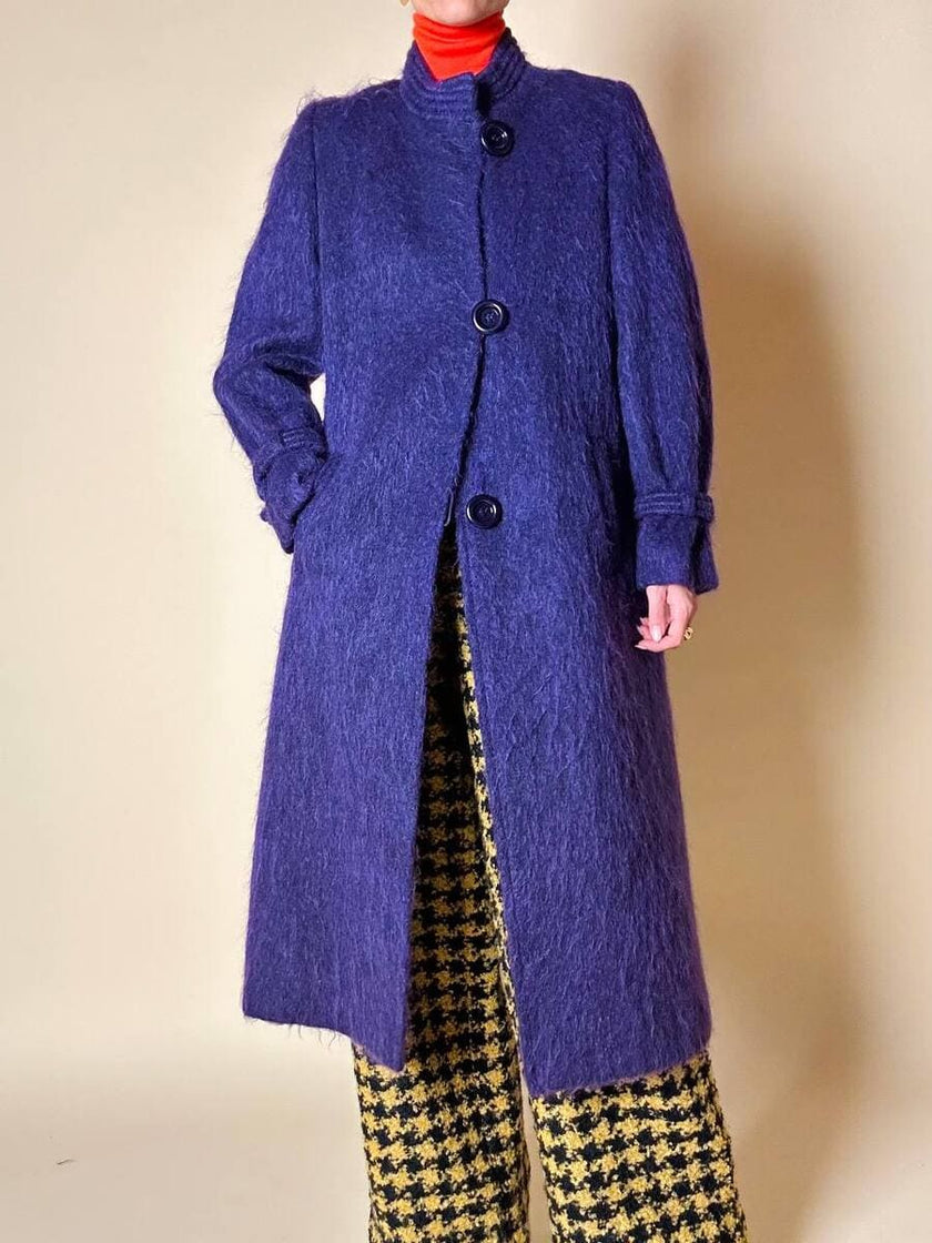 Cappotto in lana a pelo lungo viola “Weinberg Paris”