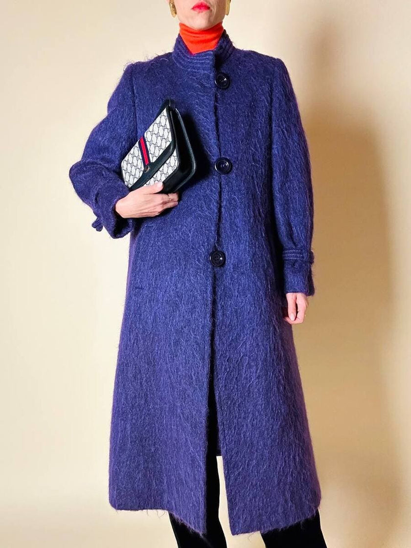 Cappotto in lana a pelo lungo viola “Weinberg Paris”