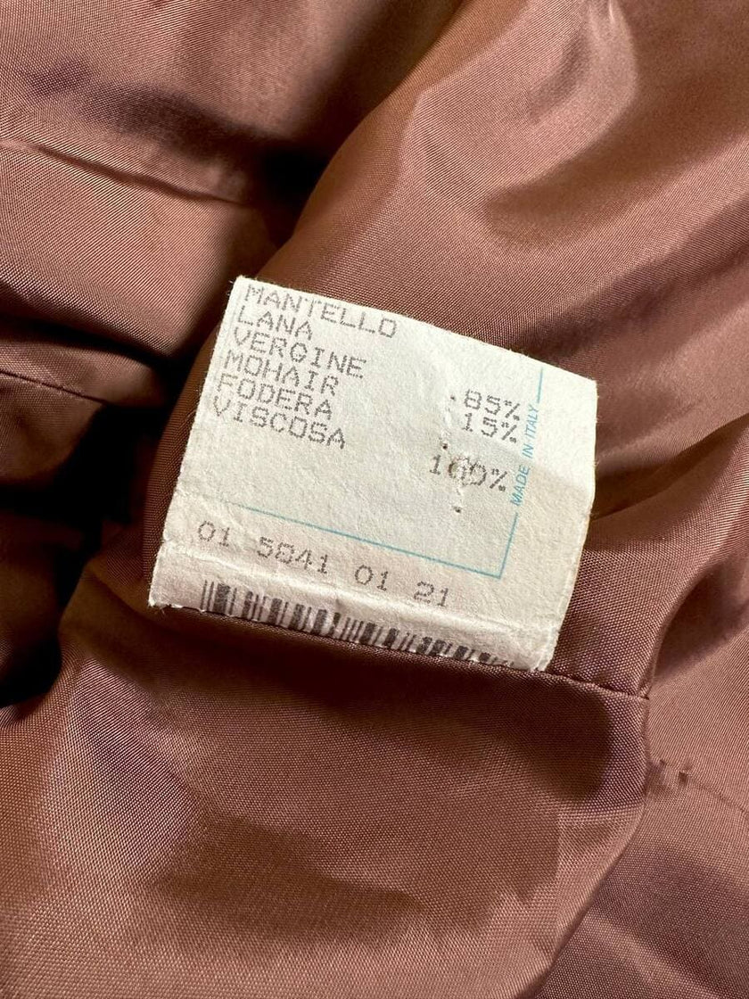 Doppelreihiger Vintage-Mantel aus schokoladenbrauner Wolle