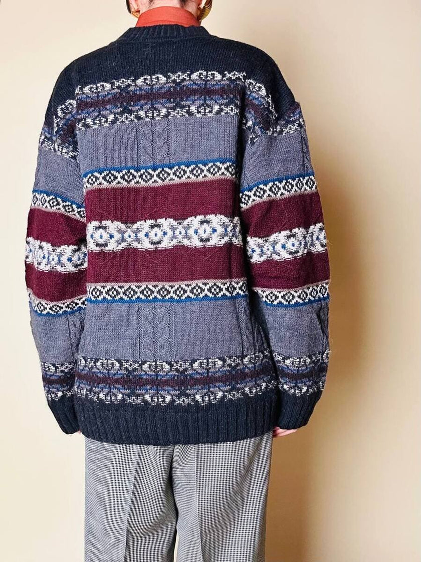 Cardigan in lana Jacquard “Yves Saint Laurent”