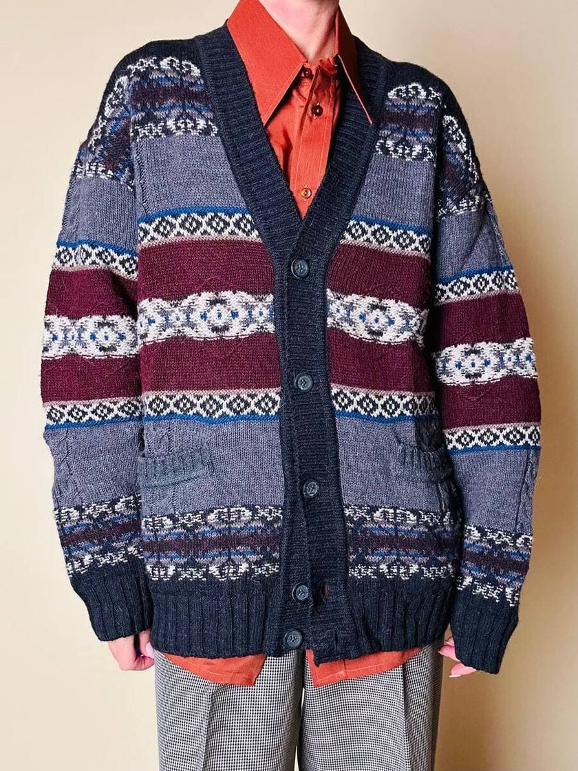 Cardigan in lana Jacquard “Yves Saint Laurent”