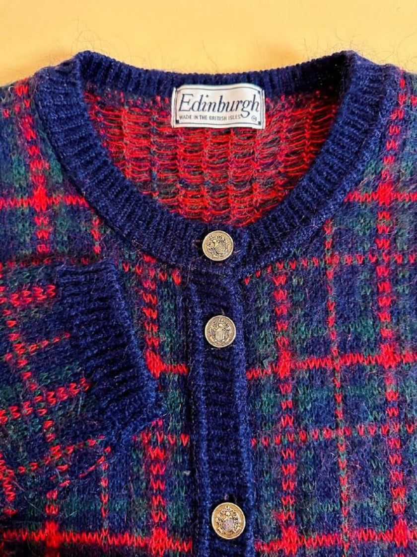Cardigan In lana fantasia tartan 