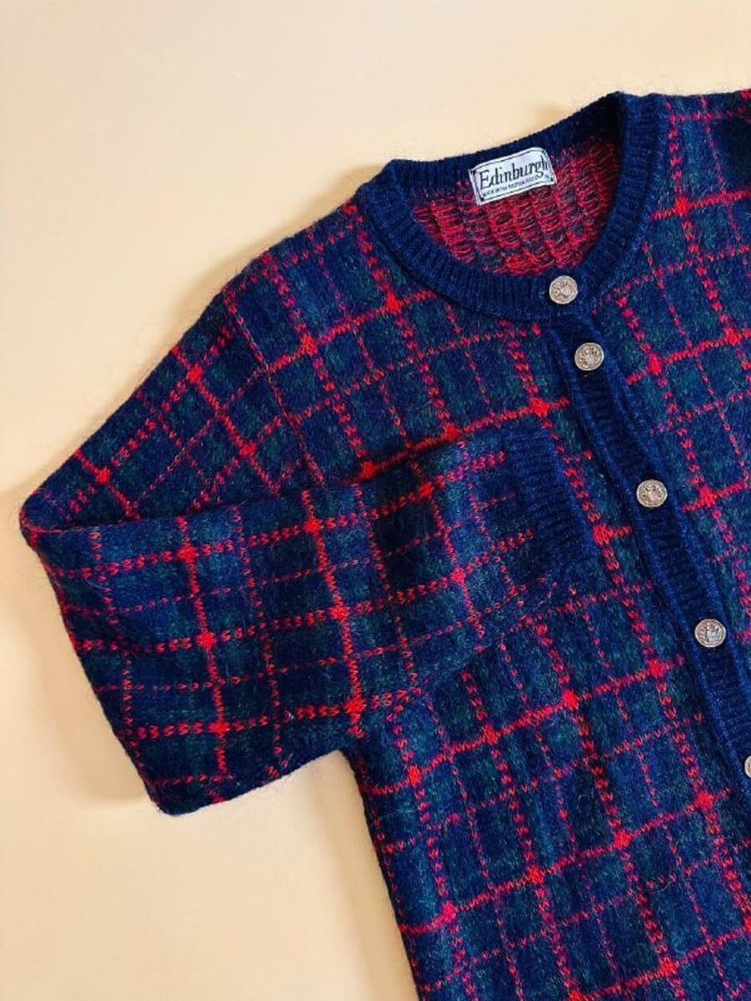 Cardigan In lana fantasia tartan 